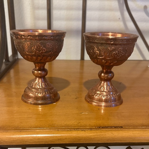 Elegant Copper Chalice Set
